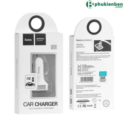 Tẩu sạc ô tô Hoco Z3 2 cổng USB có màn hình hiển thị - Ảnh 2