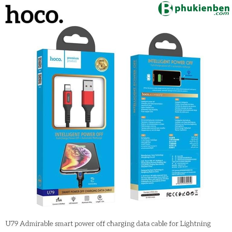 Cáp Hoco U79 Lightning 1.2M - Ngắt điện thông minh