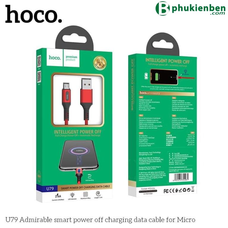 Cáp Hoco U79 Micro 1.2M - Ngắt điện thông minh