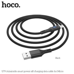 Cáp Hoco U79 Micro 1.2M - Ngắt điện thông minh mầu đen