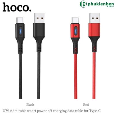 Cáp Hoco U79 Type C - 1.2M - Ngắt điện thông minh Cáp Hoco U79 Type C - 1.2M - Ngắt điện thông minh đen đỏ
