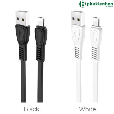 Cáp Sạc nhanh 2.4A Hoco X40 lightning trắng đen
