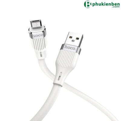 Cáp Sạc nhanh 2.4A chống đứt 1.2m Hoco U72 Micro Cáp Sạc nhanh 2.4A chống đứt 1.2m Hoco U72 Micro trắng