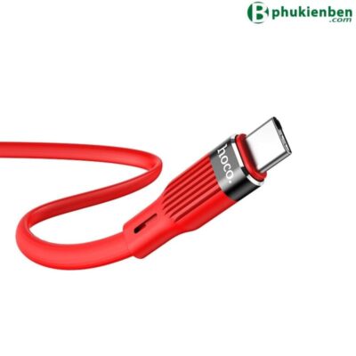 Cáp Sạc nhanh 2.4A chống đứt 1.2m Hoco U72 Type C đỏ chi tiết