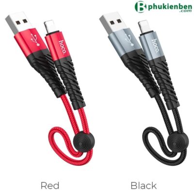 Cáp sạc Hoco X38 Lightning - 25cm đỏ xám