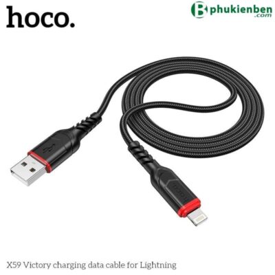 Cáp sạc Hoco X59 Lightning - 1M Cáp sạc Hoco X59 Lightning - 1m đen