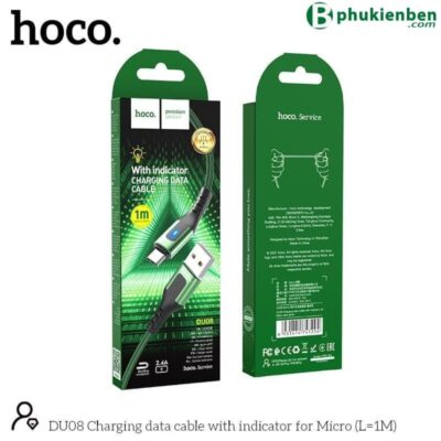 Cáp sạc dù báo đèn Hoco DU08 Micro 1m ngoài hộp
