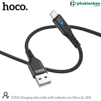 Cáp sạc dù báo đèn Hoco DU08 Micro 1m chi tiết