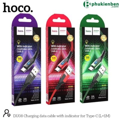 Cáp sạc dù báo đèn Hoco DU08 Type C 1m