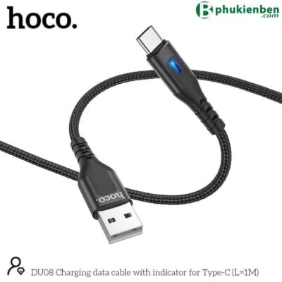 Cáp sạc dù báo đèn Hoco DU08 Type C 1m chi tiết