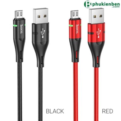 Cáp sạc Hoco U93 Micro đen đỏ