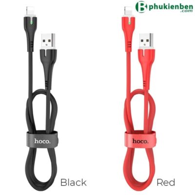 Cáp sạc nhanh 2.4A Hoco X45 Lightning - 1 M Cáp sạc nhanh 2.4A Hoco X45 Lightning - 1M đỏ đen