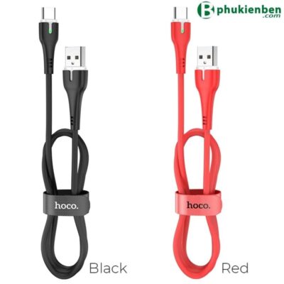 Cáp sạc nhanh 2.4A Hoco X45 Type C - 1M đen đỏ