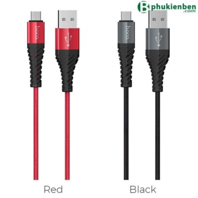 Cáp sạc nhanh 3A 1m Hoco X38 Micro đỏ xám
