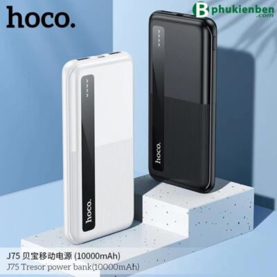 Pin sạc dự phòng Hoco J75 10.000 Pin sạc dự phòng Hoco J75 10.000 trắng đen