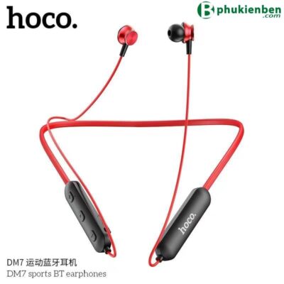 Tai nghe bluetooth Hoco DM7 đỏ thể thao