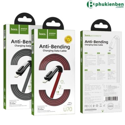 Cáp Sạc nhanh 2.4A chống đứt gãy Hoco U70 lightning.