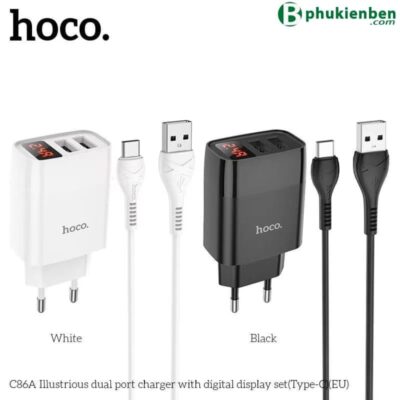 Bộ củ cáp sạc C86A type C báo đèn - Ảnh 3
