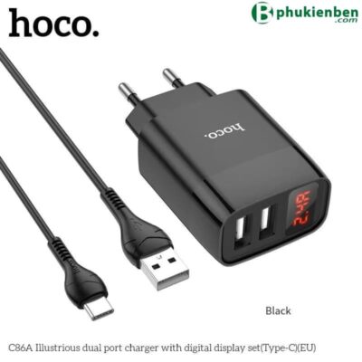 Bộ củ cáp sạc C86A type C báo đèn - Ảnh 4