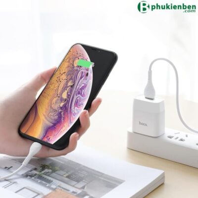 Bộ củ cáp sạc nhanh Hoco C72Q lightning 18W - Ảnh 3