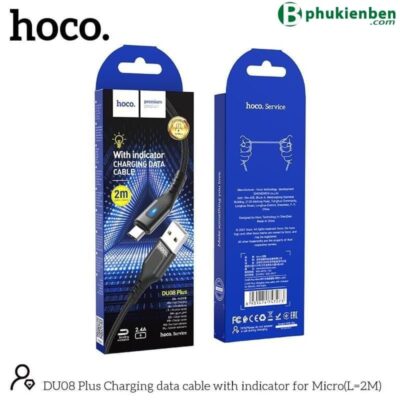 Cáp sạc dù báo đèn Hoco DU08 Micro 2M