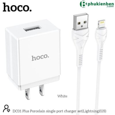 Bộ củ cáp sạc Hoco DC01 plus lightning Bộ củ cáp sạc Hoco DC01 plus lightning - Ảnh 3