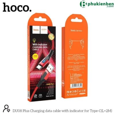 Cáp sạc dù báo đèn Hoco DU08 TypeC 2m