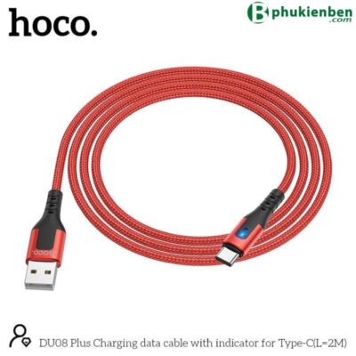 Cáp sạc dù báo đèn Hoco DU08 TypeC 2m - Ảnh 4