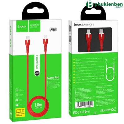 Cáp sạc nhanh Hoco X45 Type-C sang Type-C 1,8m