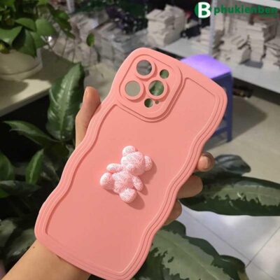 Ốp Gợn Sóng TPU Gắn Gấu - Ảnh 3