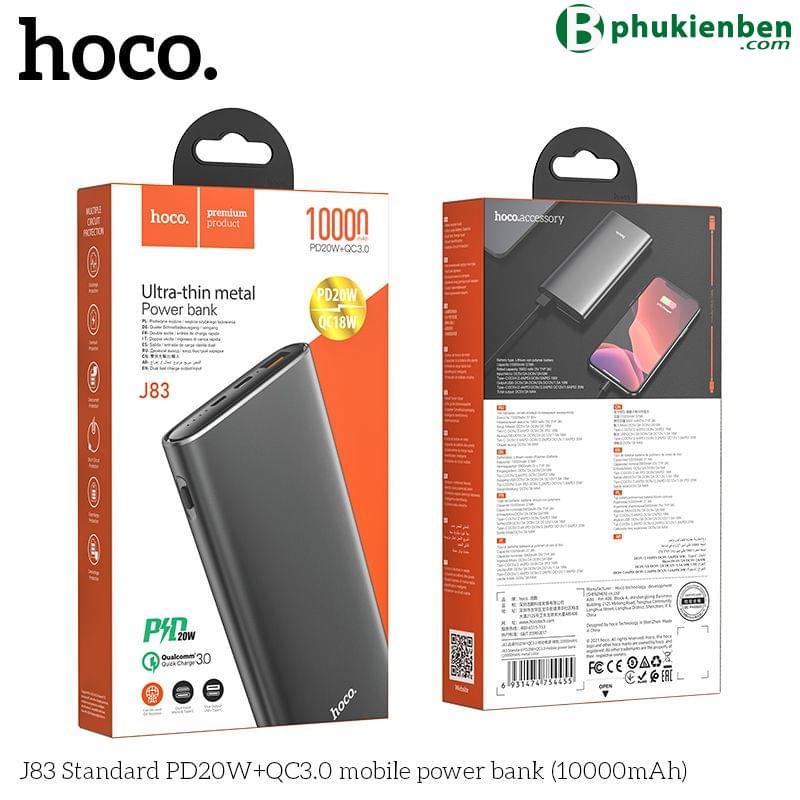 Pin sạc dự phòng Sạc Nhanh Hoco J83 10.000mAh ( QC3.0 và PD20W)1