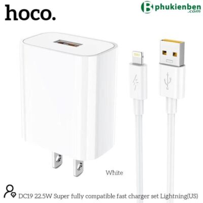 Bộ Sạc Hoco DC19 Lightning đảm bảo sạc nhanh hơn