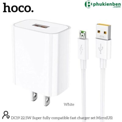 Bộ Sạc Nhanh Hoco DC19 Micro 22.5W 5A QC3.0 Kèm Cáp 1m Bộ Sạc Hoco DC19 Micro là sự lựa chọn hàng đầu