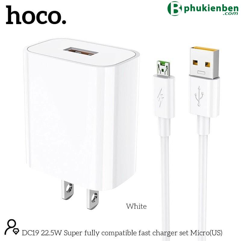 Bộ Sạc Hoco DC19 Micro (22,5W - 5A)- Hỗ trợ sạc nhanh QC3.03 Bộ Sạc Hoco DC19 Micro là sự lựa chọn hàng đầu