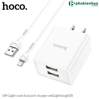 Bộ củ cáp sạc Hoco C89 lightning - Ảnh 2