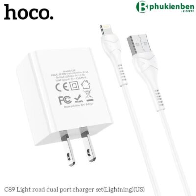Bộ củ cáp sạc Hoco C89 lightning - Ảnh 4