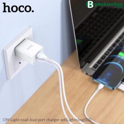 Bộ củ cáp sạc Hoco C89 lightning - Ảnh 7