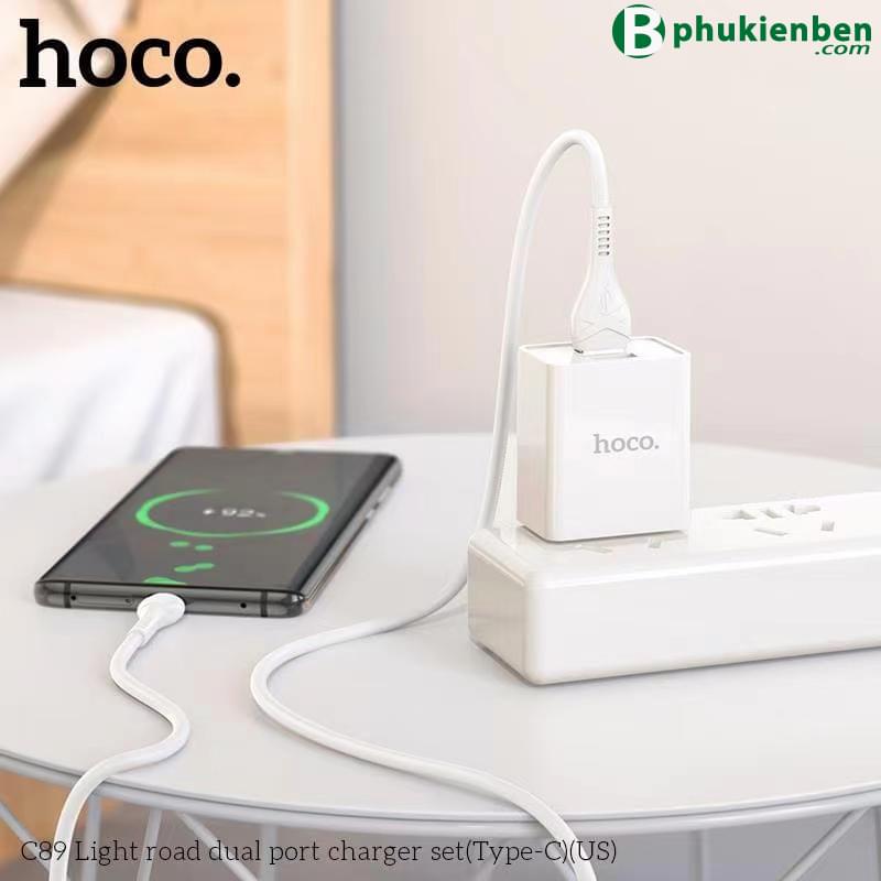 Bộ củ cáp sạc Hoco C89 typeC8 Bộ củ cáp sạc Hoco C89 Type-C sẽ đáp ứng mọi nhu cầu sạc của bạn