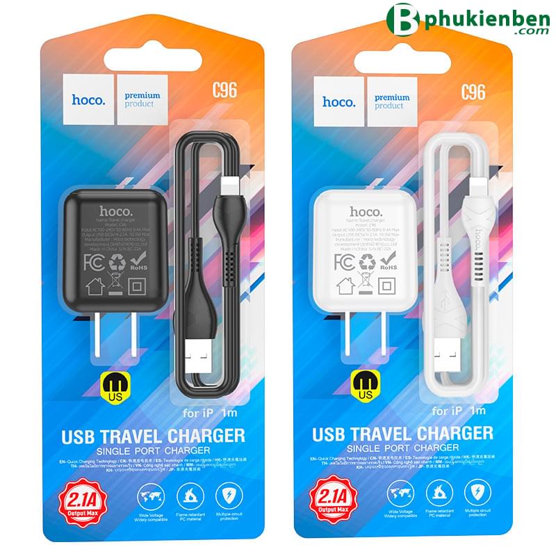 Bộ củ cáp sạc Hoco C96 lightning1