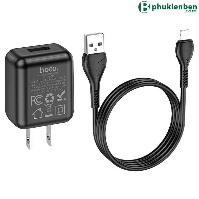 Bộ củ cáp sạc Hoco C96 lightning4