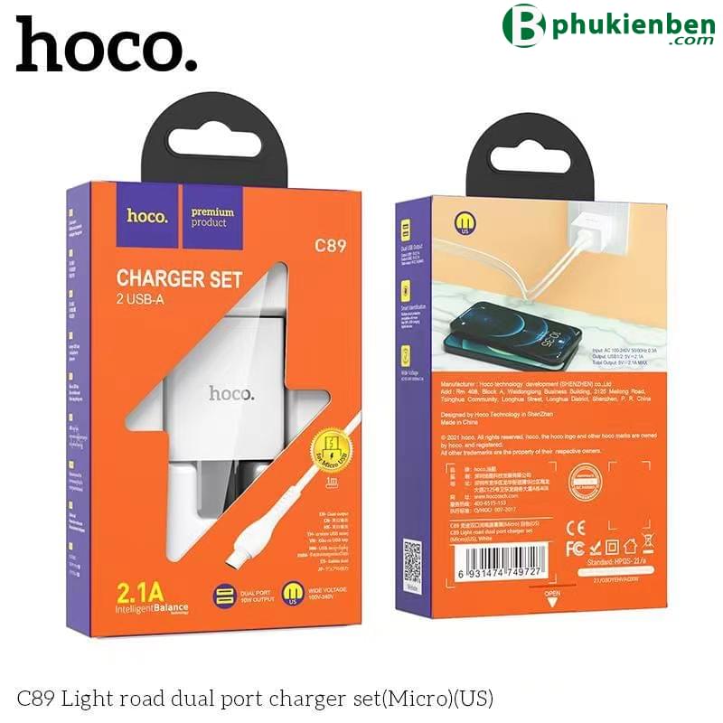 Bộ củ cáp sạc hoco C89 micro1