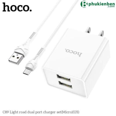 Bộ củ cáp sạc hoco C89 micro - Ảnh 2