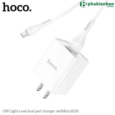 Bộ củ cáp sạc hoco C89 micro - Ảnh 3