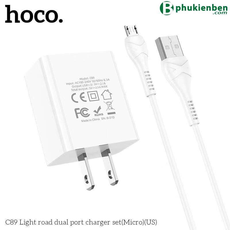 Bộ củ cáp sạc hoco C89 micro6