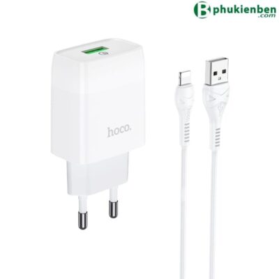 Bộ củ cáp sạc nhanh Hoco C72Q lightning 18W - Ảnh 3