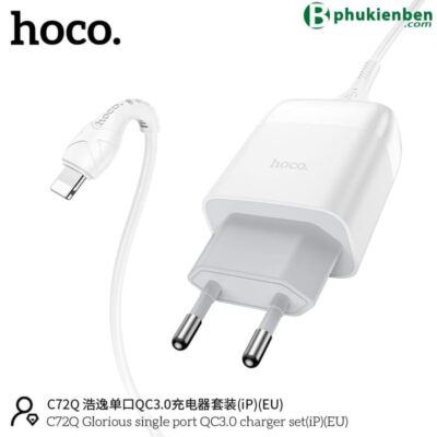 Bộ Củ Cáp Sạc Nhanh Hoco C72Q Lightning 18W không chỉ xuất sắc về hiệu suất mà còn về thiết kế