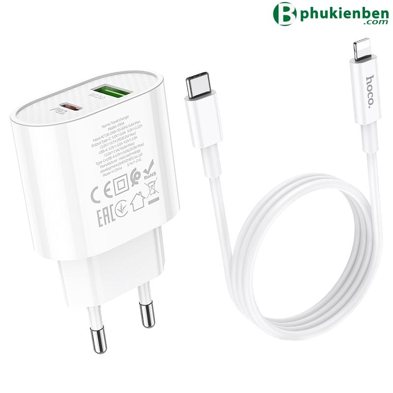 Bộ củ cáp sạc nhanh Hoco C95A Lightning PD20W QC3.02 Hoco C95A Lightning PD20W QC3.0 còn được thiết kế với sự tiện lợi