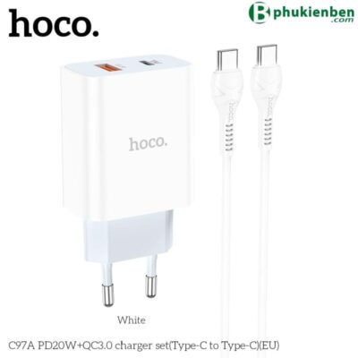 Bộ Củ Cáp Sạc Nhanh Hoco C97A PD20W QC3.0 Type-C Kèm Dây - Ảnh 4