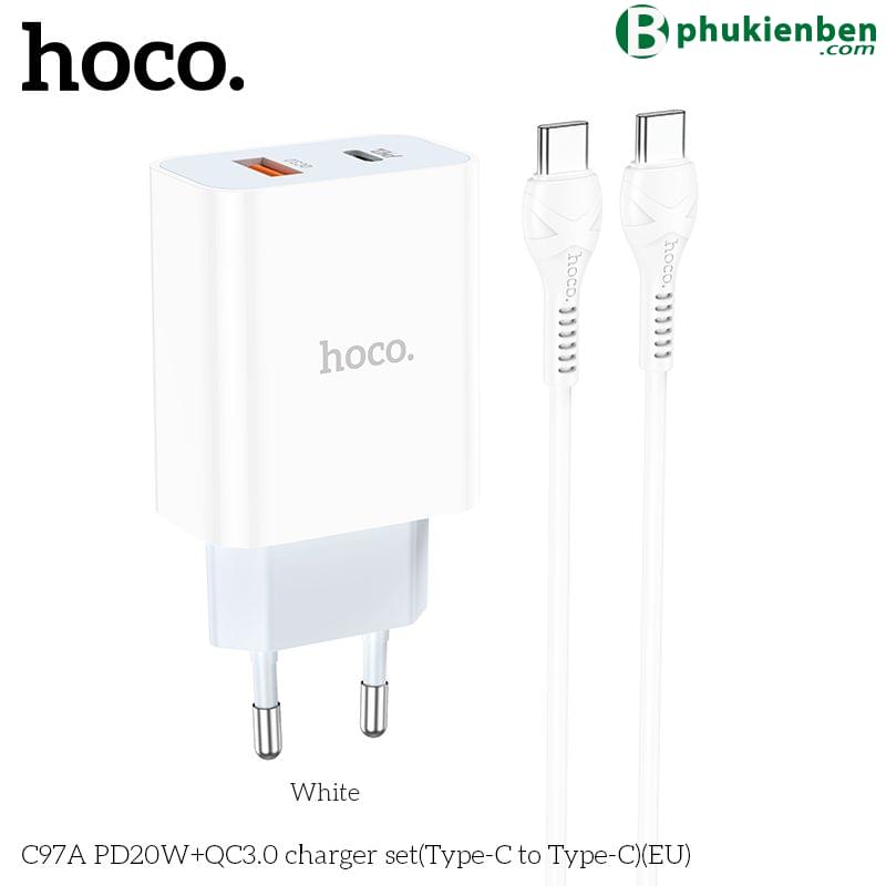 Bộ củ cáp sạc nhanh Hoco C97A typeC PD20W QC3.03
