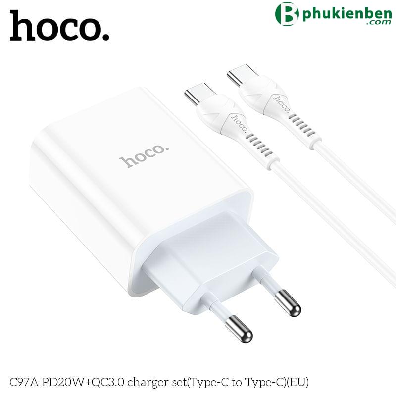 Bộ củ cáp sạc nhanh Hoco C97A typeC PD20W QC3.04